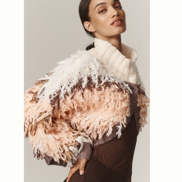 Anthropologie Sweaters - NWT Anthropologie Fringe ‘ Wild Thing’ OVERSIZED Cardigan Sweater XXS/XS